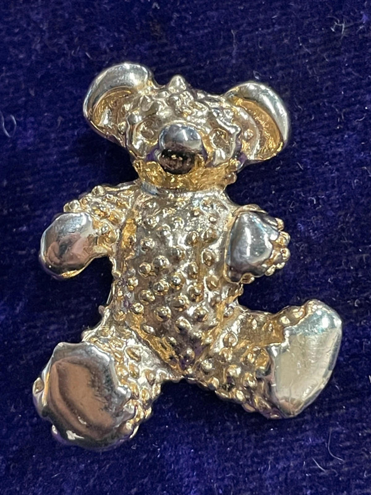 Gold Tone Teddy Bear Brooch | Gift Idea