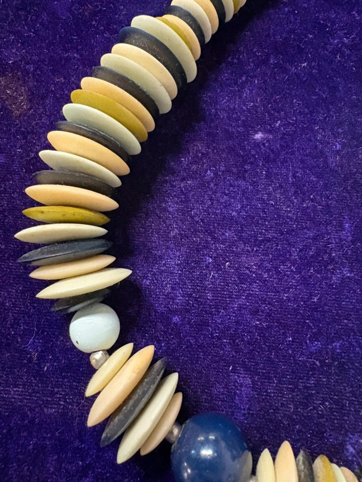 African style flat beaded necklace