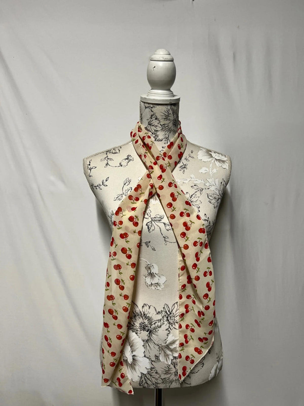 Vintage Cherry Ascot/Scarf/Neckatie