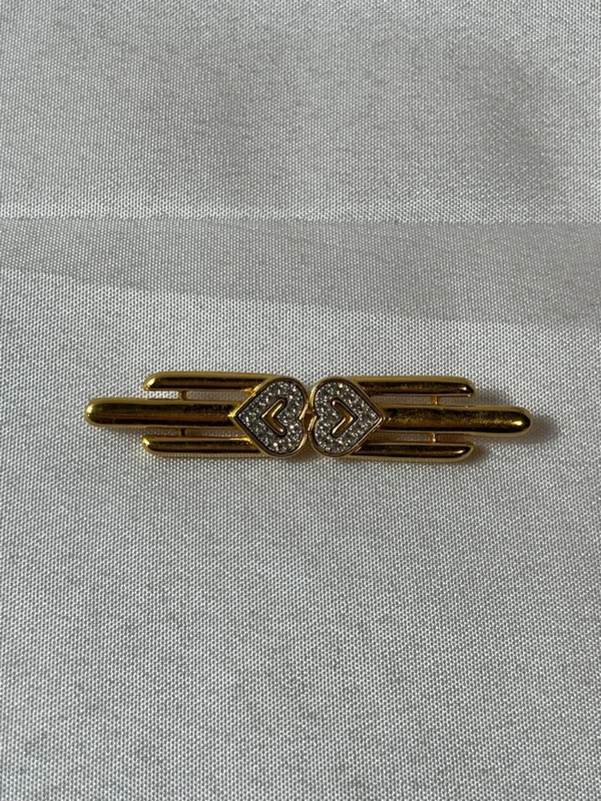 Vintage MONET | Gold Toned Brooch | Clear Rhinestones