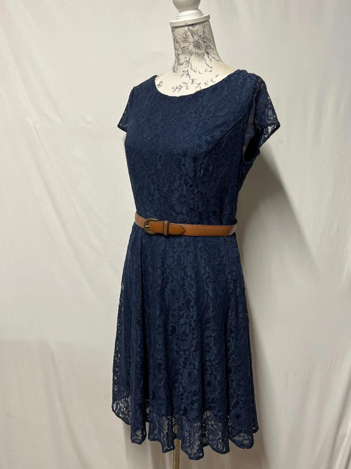 F&F | 14 | Navy Blue Lace Dress | Nylon/Polyester