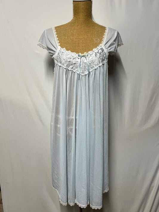 Vintage Miss Elaine | M | Coquette Style | Silk Essence Blue Nightdress