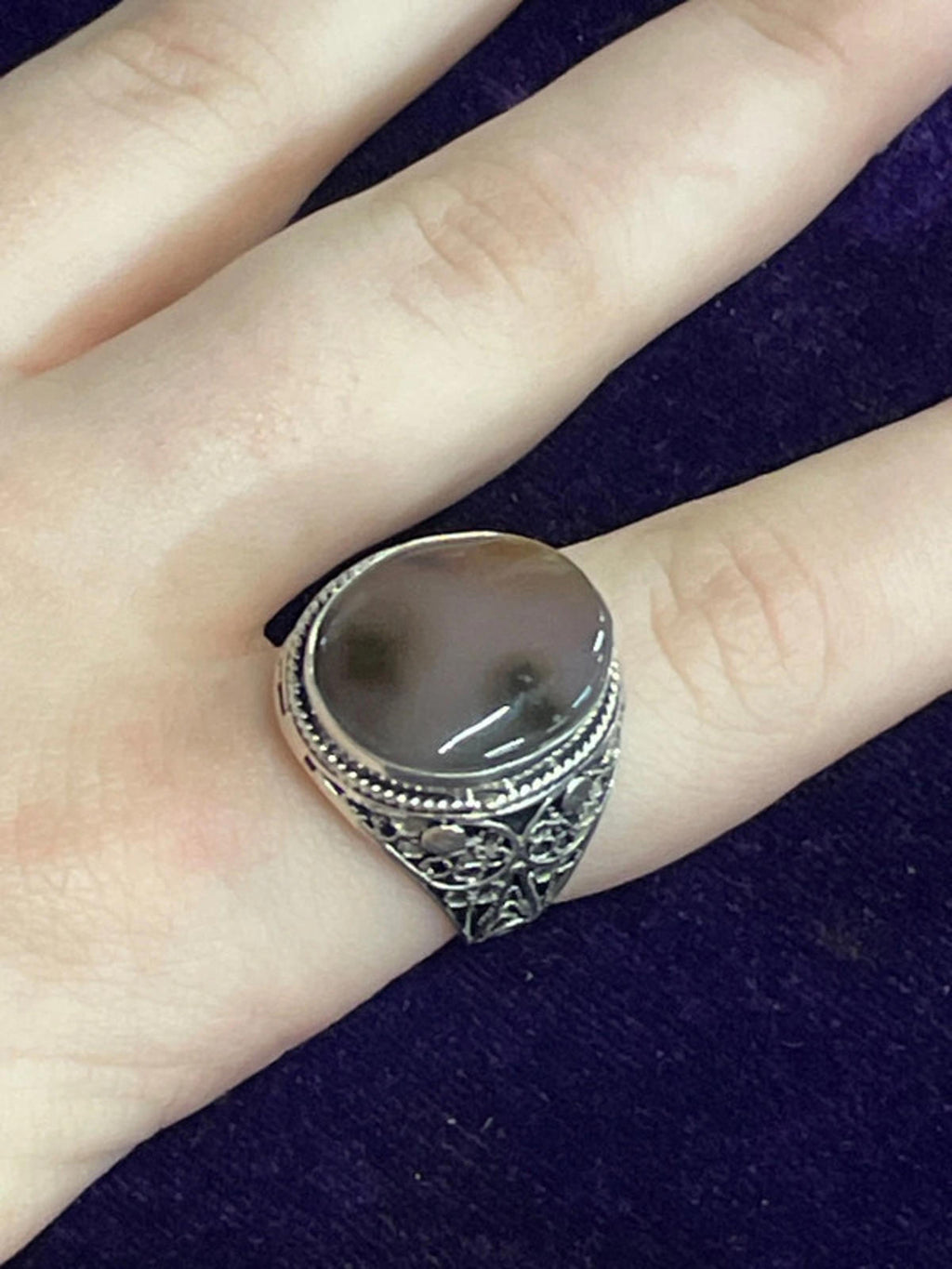 Silver and Chalcedony ring