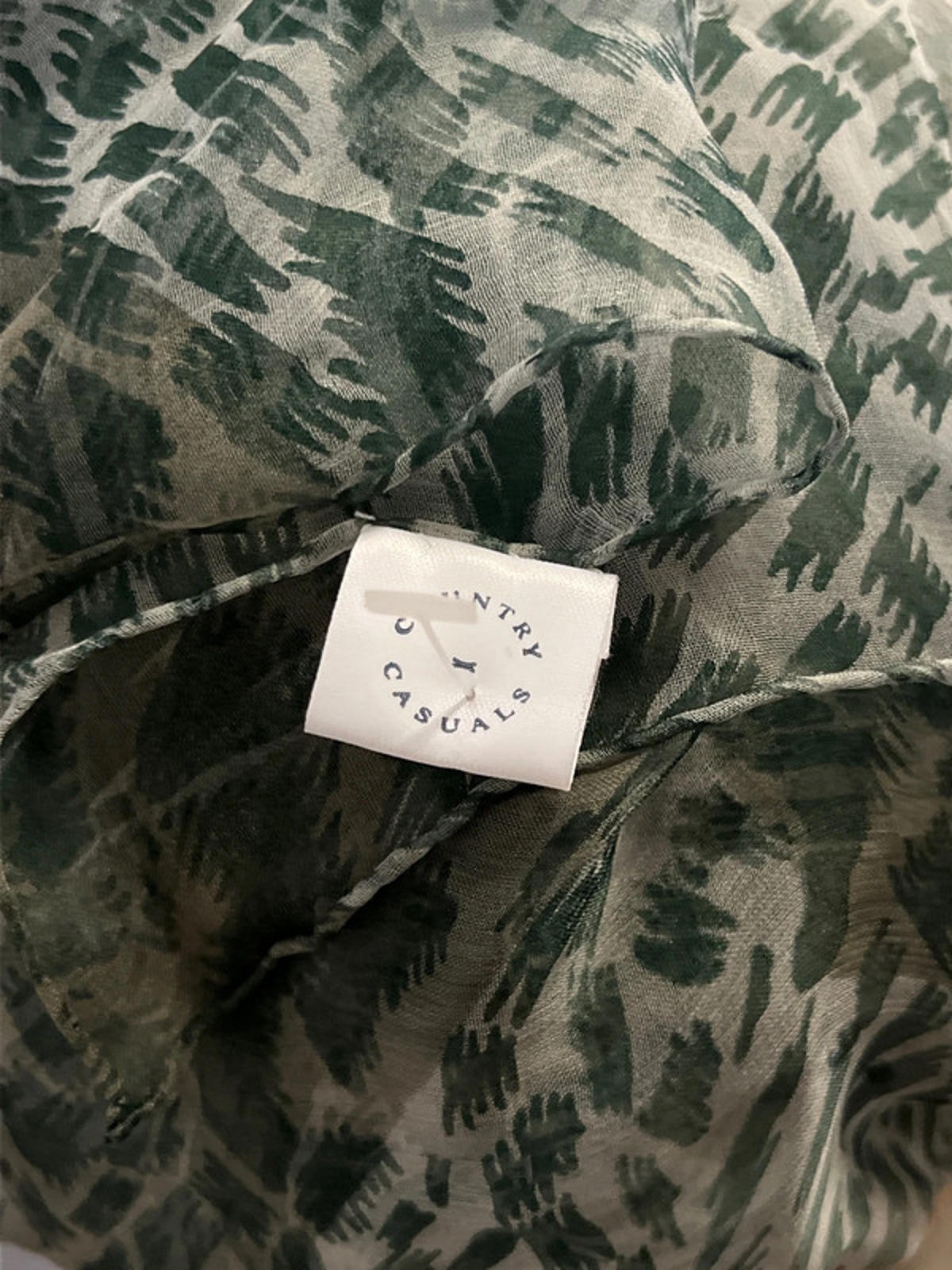 Country Casuals | Green Silk Scarf | New