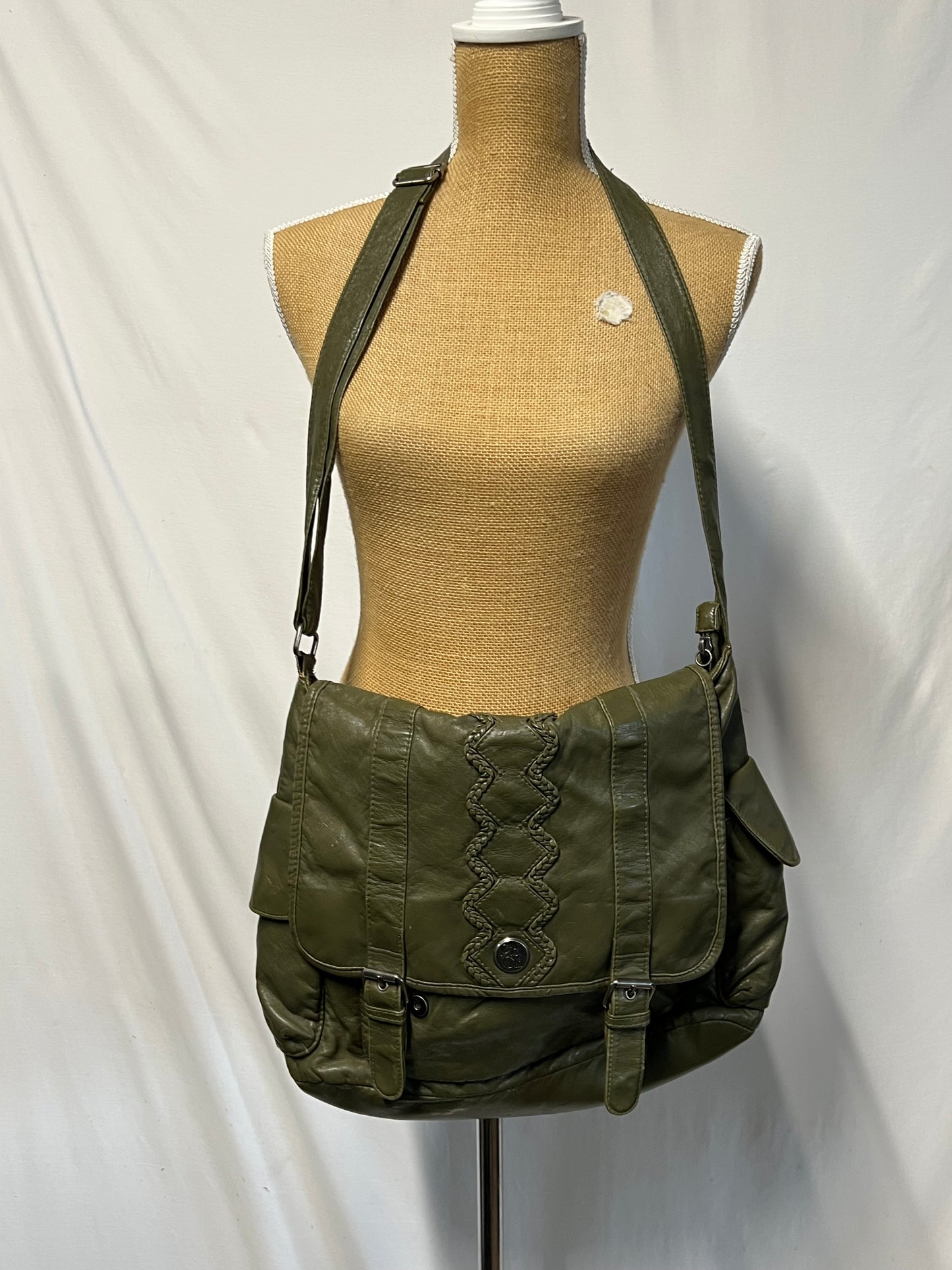Vintage Green Pleather Bag
