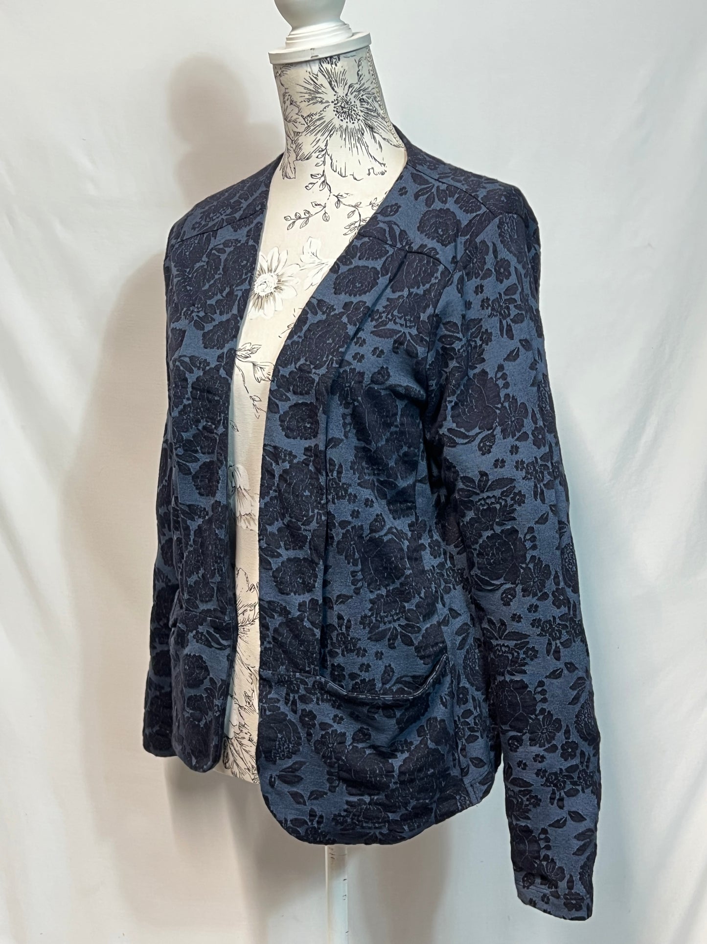 Laura Ashley | Size 14 | Black and Blue Floral Blazer