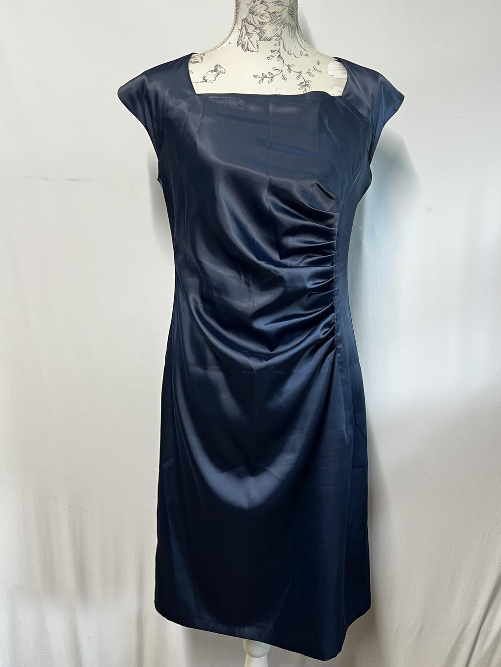 French Eye | Size 14 | Navy Assymetrical Ruffle Dress