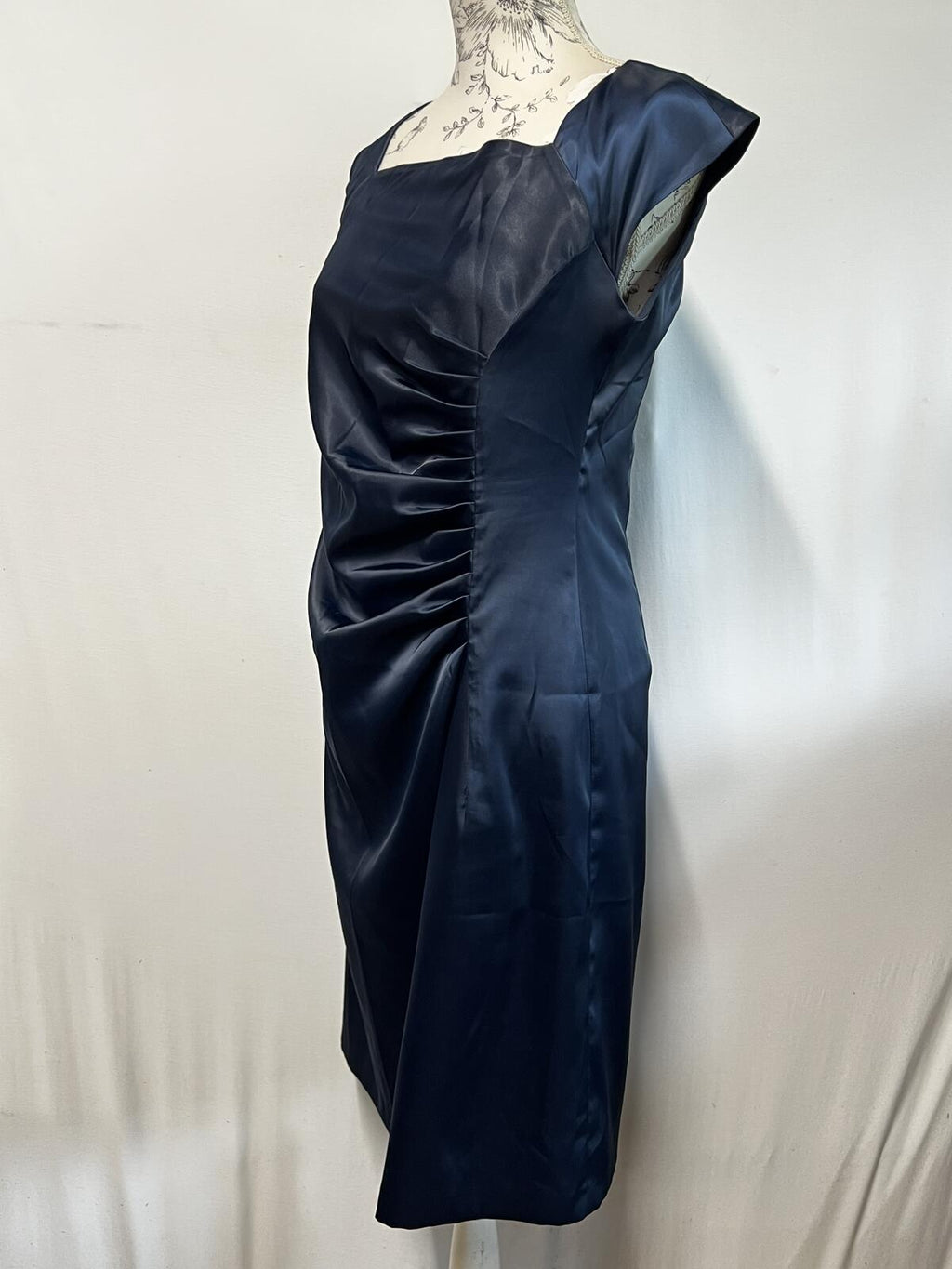 French Eye | Size 14 | Navy Assymetrical Ruffle Dress