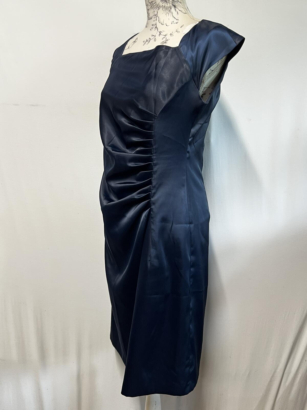 French Eye | Size 14 | Navy Assymetrical Ruffle Dress