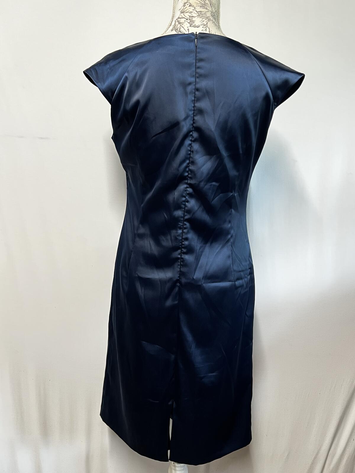 French Eye | Size 14 | Navy Assymetrical Ruffle Dress