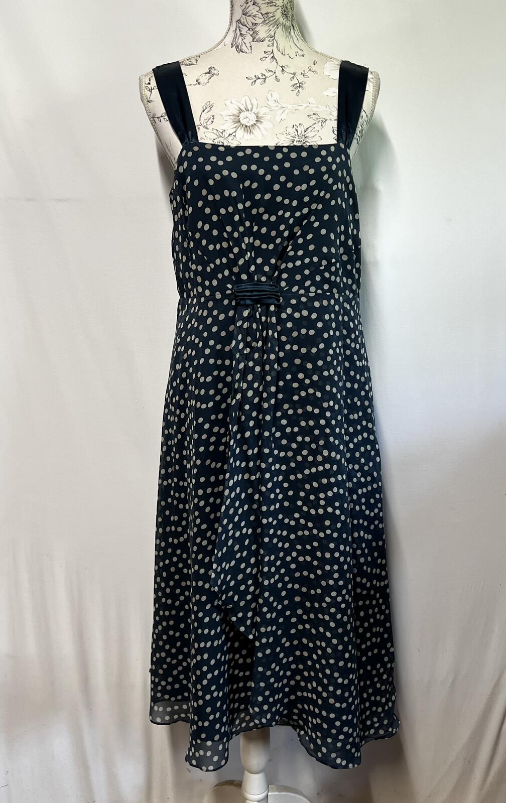 Fenn Wright Manson | Size 14 |  Navy Blue polka dot dress