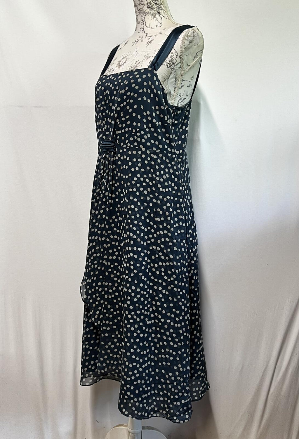 Fenn Wright Manson | Size 14 |  Navy Blue polka dot dress