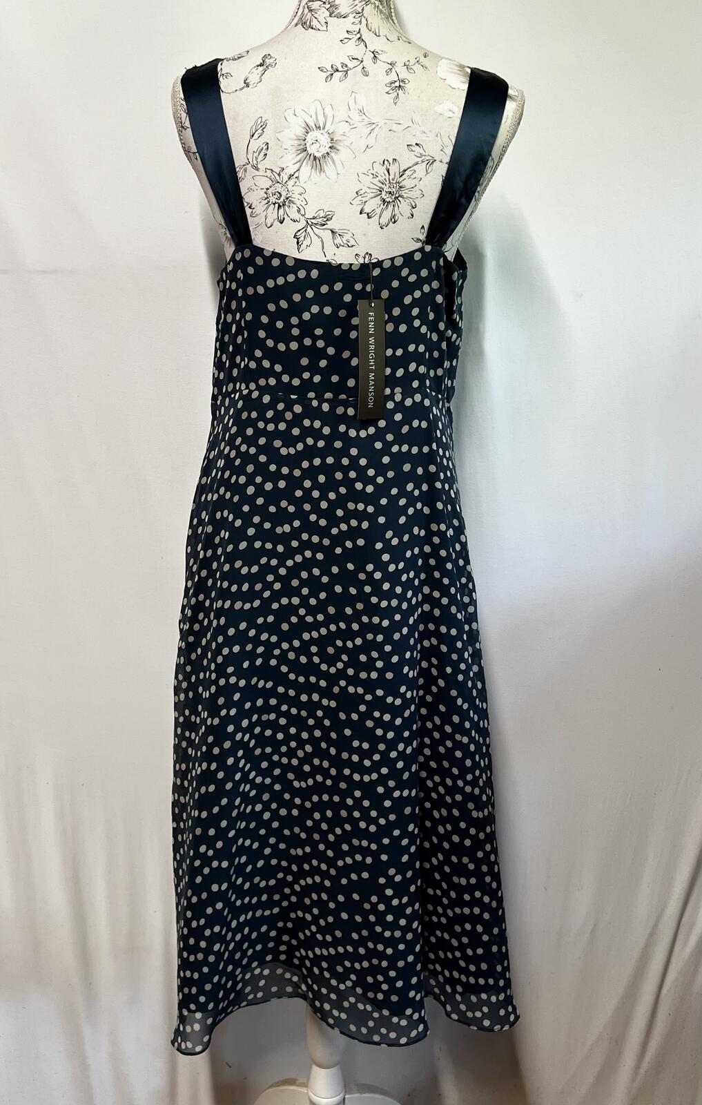 Fenn Wright Manson | Size 14 |  Navy Blue polka dot dress