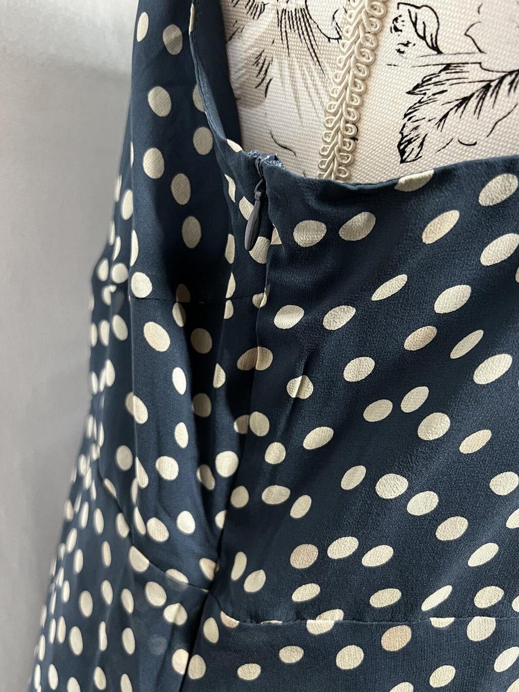 Fenn Wright Manson | Size 14 |  Navy Blue polka dot dress