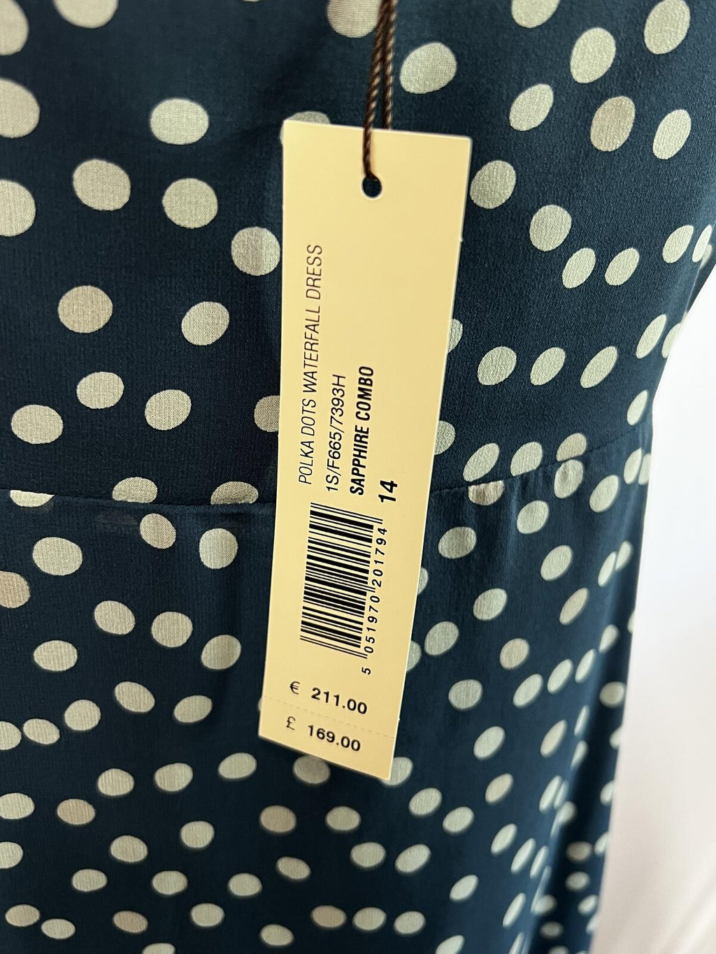Fenn Wright Manson | Size 14 |  Navy Blue polka dot dress