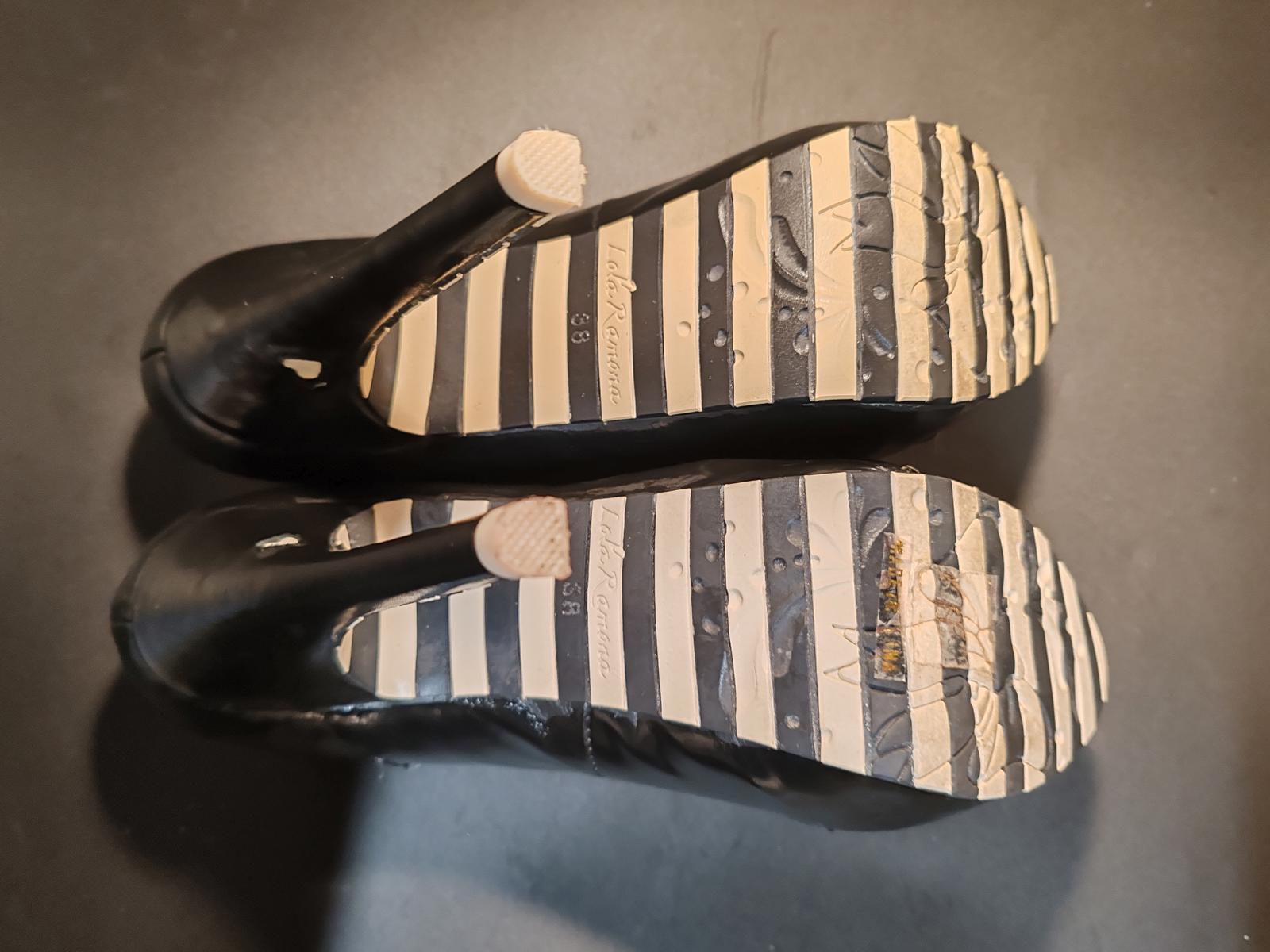 Lola Ramona Black and White Bow High Heel Shoes Size 5