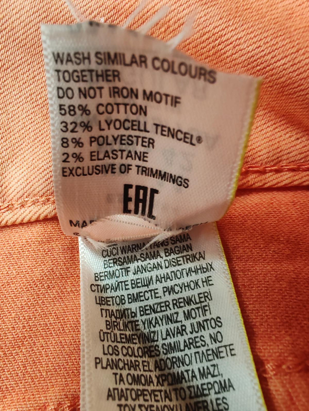 Super Skinny Jeans | UK 14 | Orange | Cotton