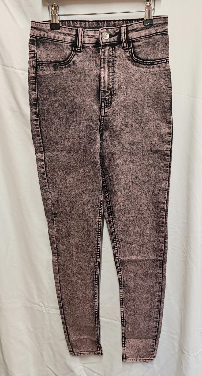 Skinny Jeans | UK 8 | Acid Wash Pink | Cotton
