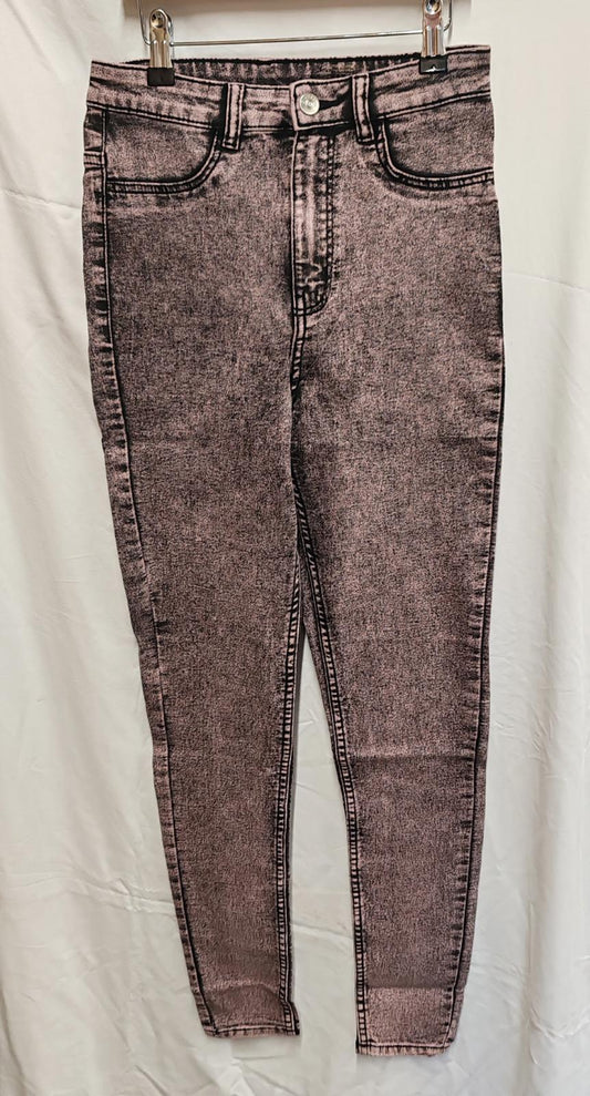 Skinny Jeans | UK 8 | Acid Wash Pink | Cotton