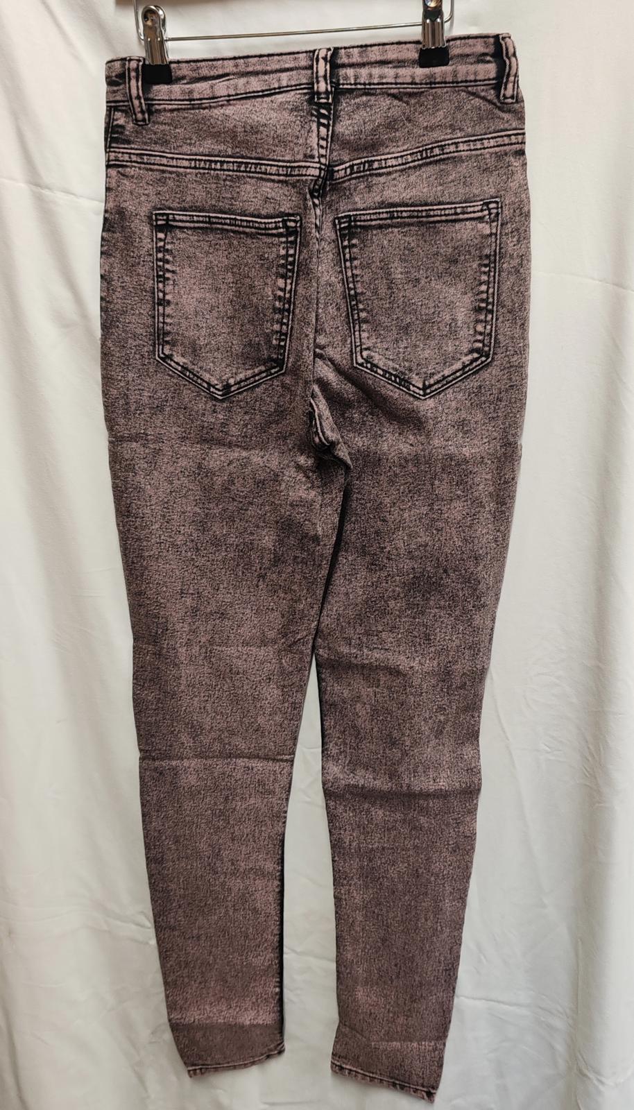 Skinny Jeans | UK 8 | Acid Wash Pink | Cotton