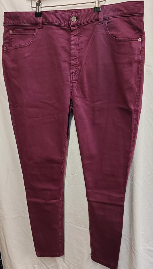 Skinny Jeans | UK 18 Long | Purple | Cotton