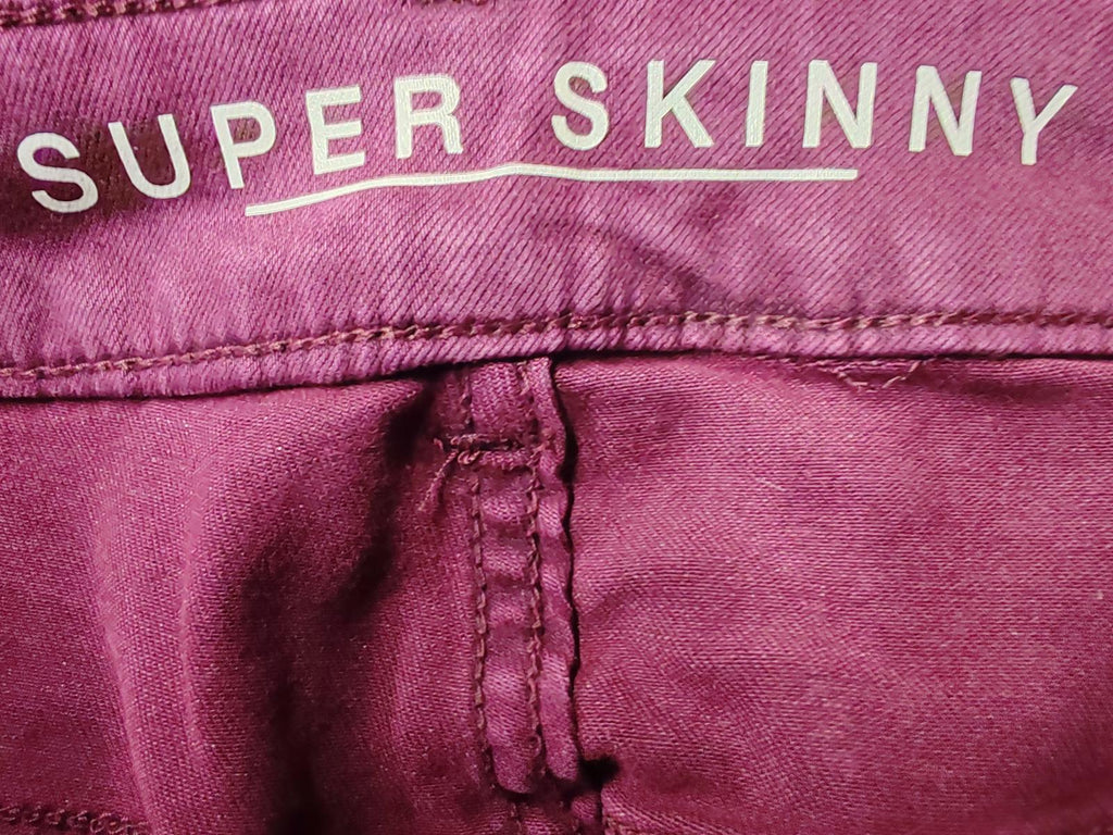 Skinny Jeans | UK 18 Long | Purple | Cotton