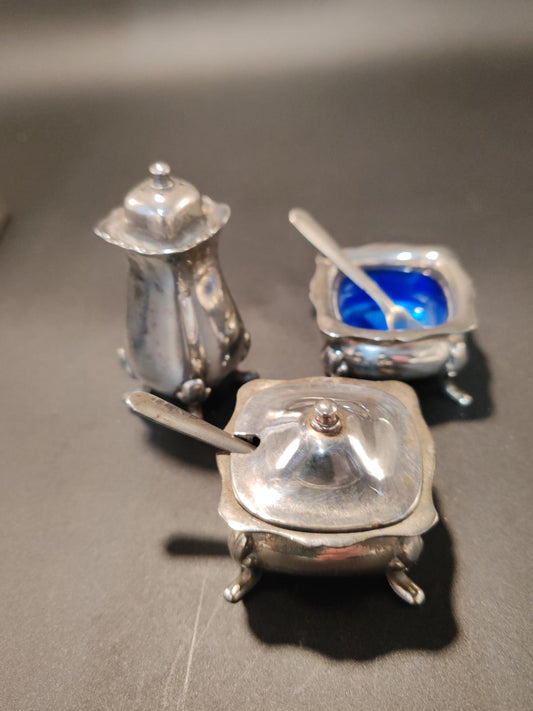 Gernadier silversmiths condiment set