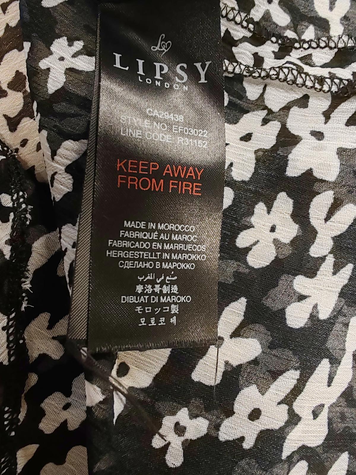 Lipsy | UK 10 | Black & White Floral | Polyester