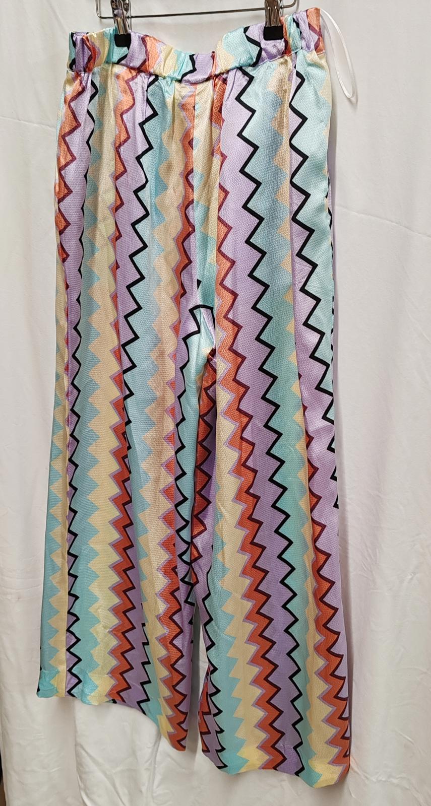 Vila | EU 38 | Multi-coloured Trousers | Polyester