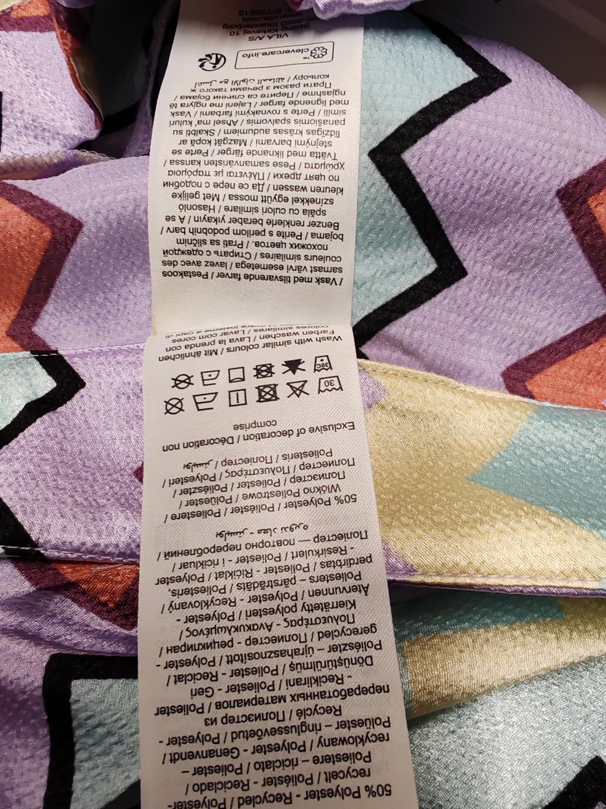 Vila | EU 38 | Multi-coloured Trousers | Polyester