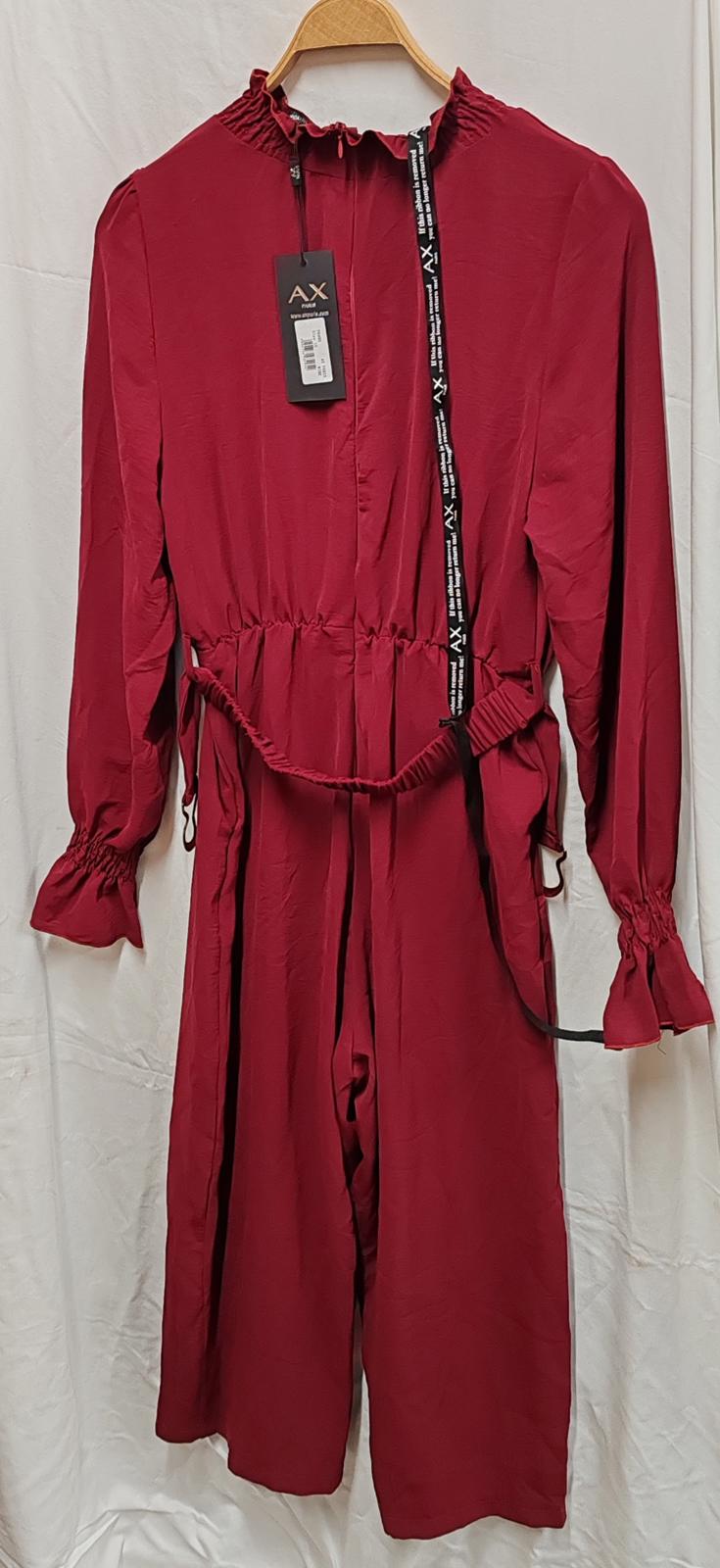 AX Paris | UK 10 | Burgundy Jumpsuit | Polyester
