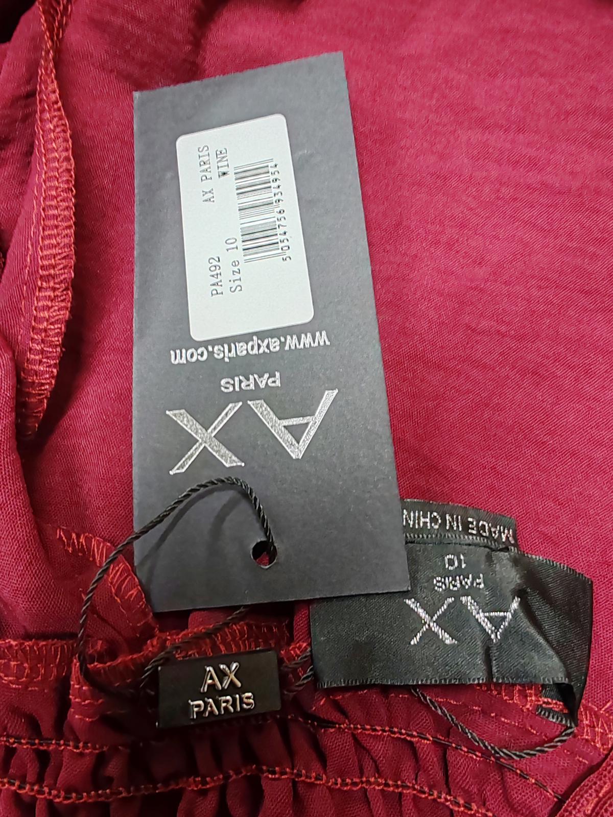 AX Paris | UK 10 | Burgundy Jumpsuit | Polyester
