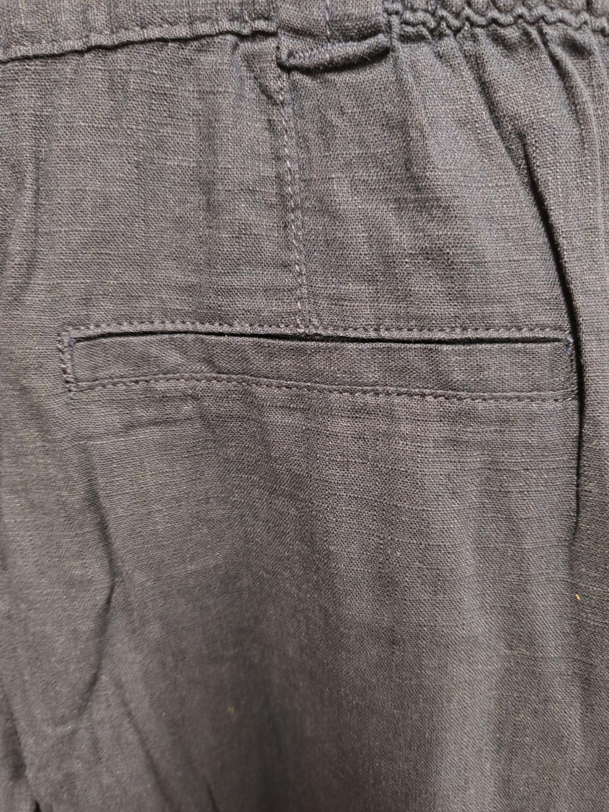 NEXT | UK 10 Petite | Blue Linen Trousers | Linen