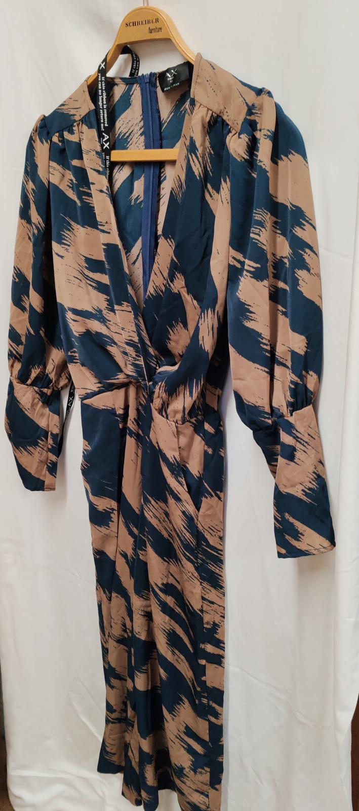 AX Paris | UK 10 | Navy & Brown Jumpsuit | Polyester