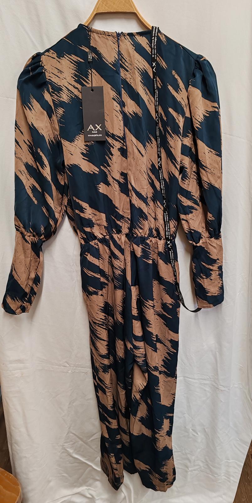 AX Paris | UK 10 | Navy & Brown Jumpsuit | Polyester