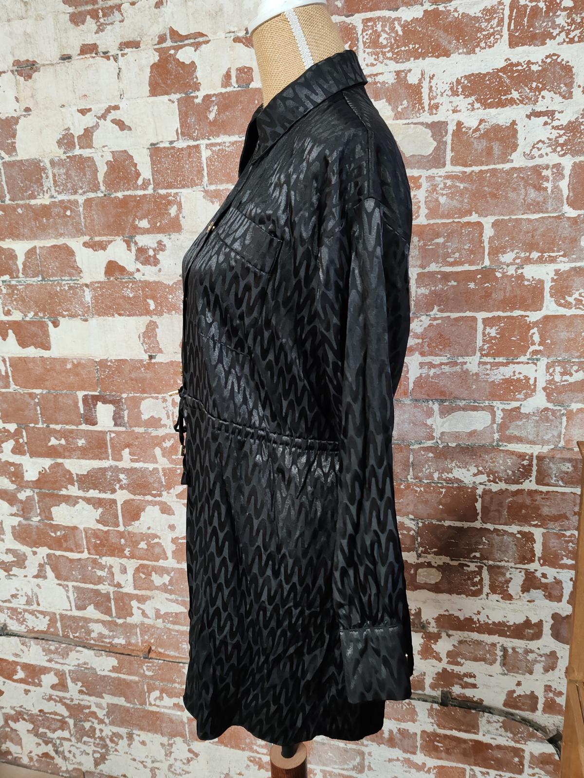 River Island | UK 10 | Black Shirt Dress | Viscose
