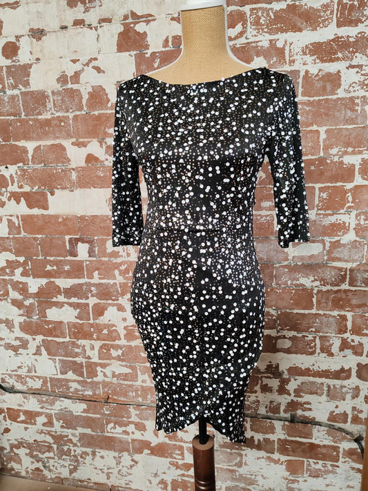 Jessica | UK 10 | Black with Sequin Dress | Polyester