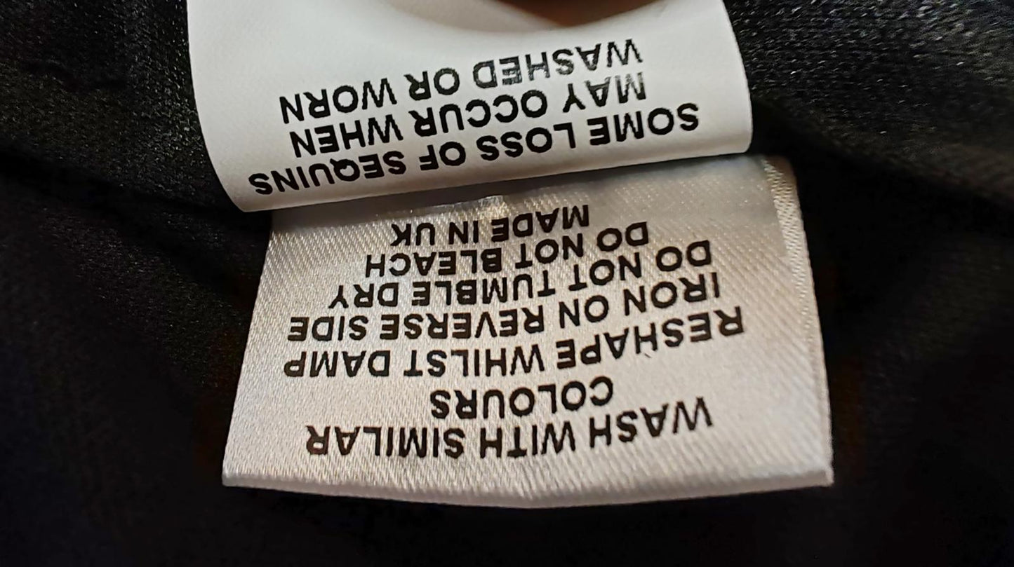 Jessica | UK 10 | Black with Sequin Dress | Polyester