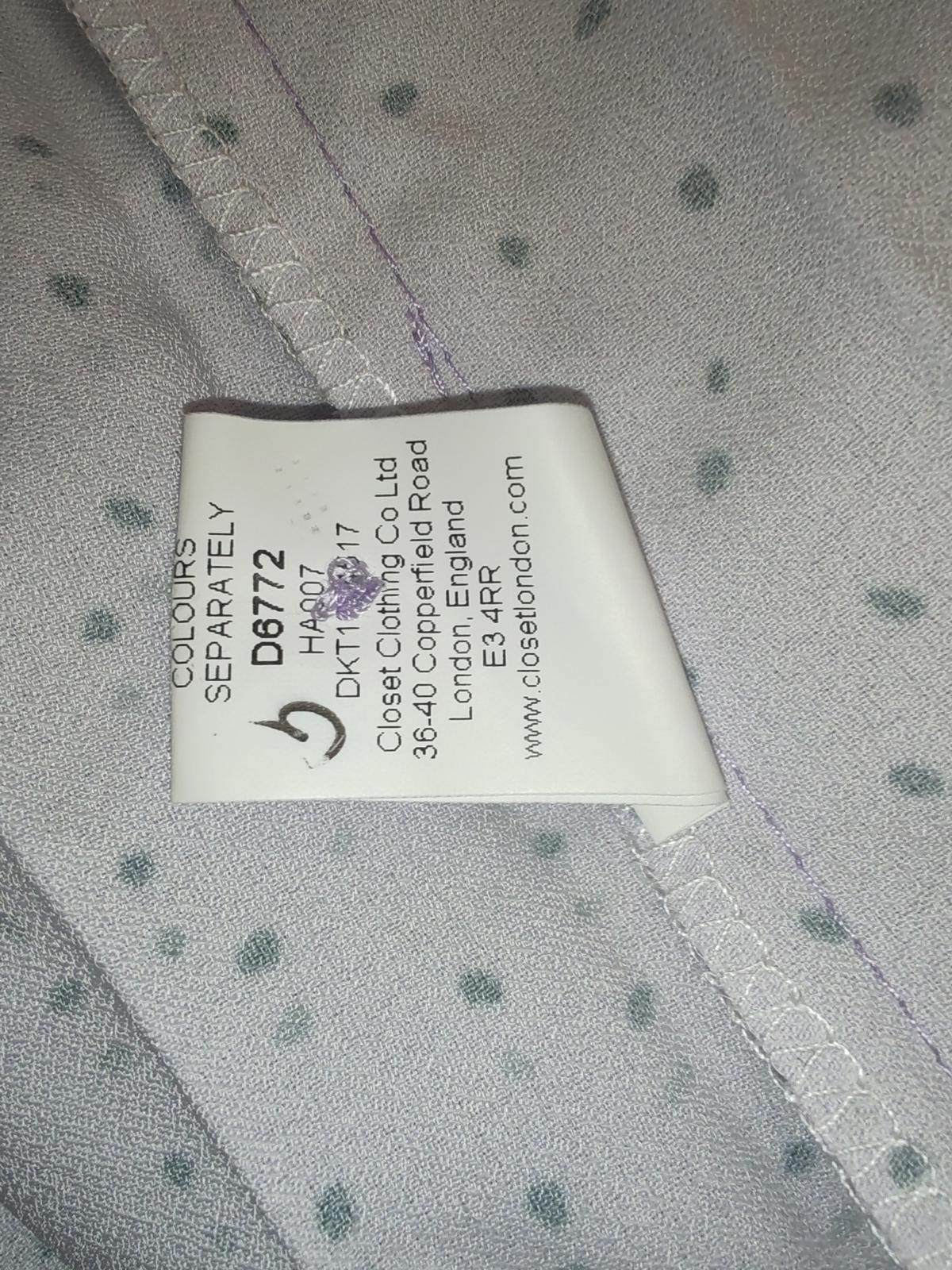 Closet London | UK 10 | Light Purple Dress |Polyester