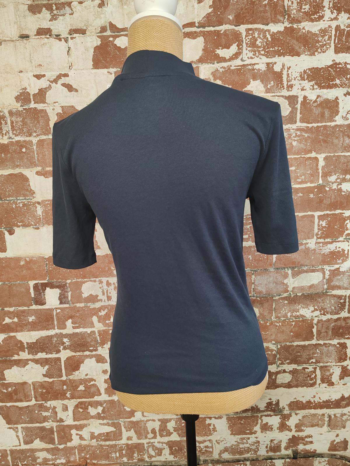 Next | M | Navy Ribbed TShirt | Cotton