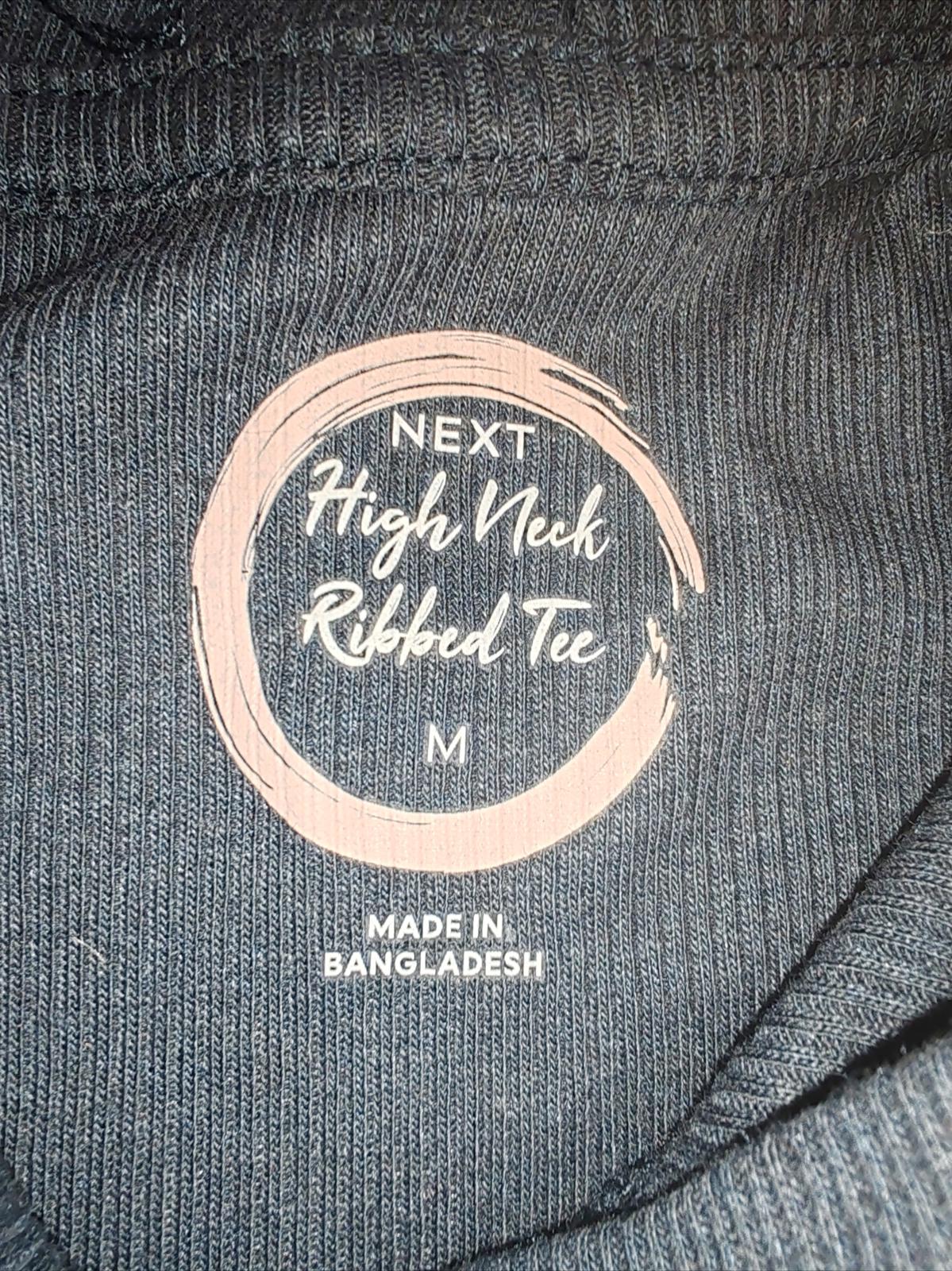 Next | M | Navy Ribbed TShirt | Cotton