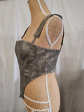 Pretty Little Thing | UK 8 | Khaki Corset Top | Polyurethane