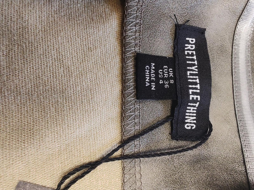 Pretty Little Thing | UK 8 | Khaki Corset Top | Polyurethane
