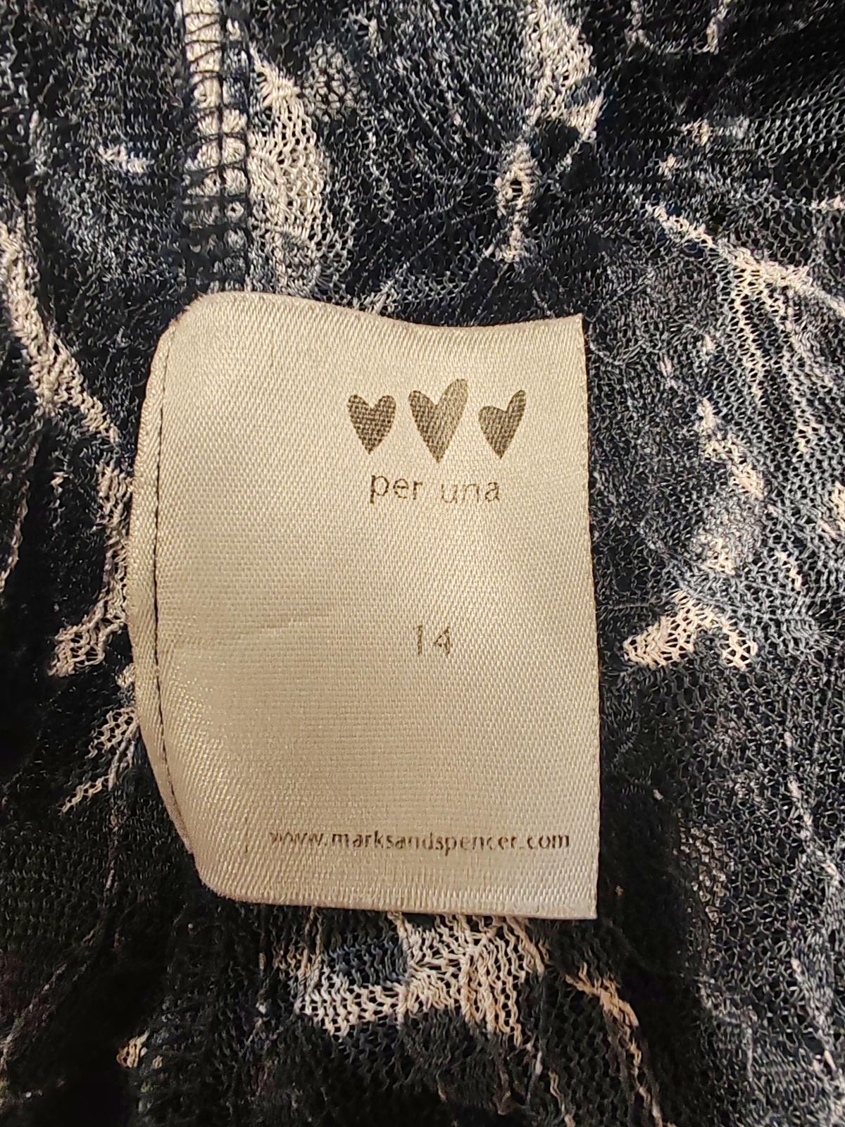 Per Una | UK 14 | Navy & White Blouse | Polyester