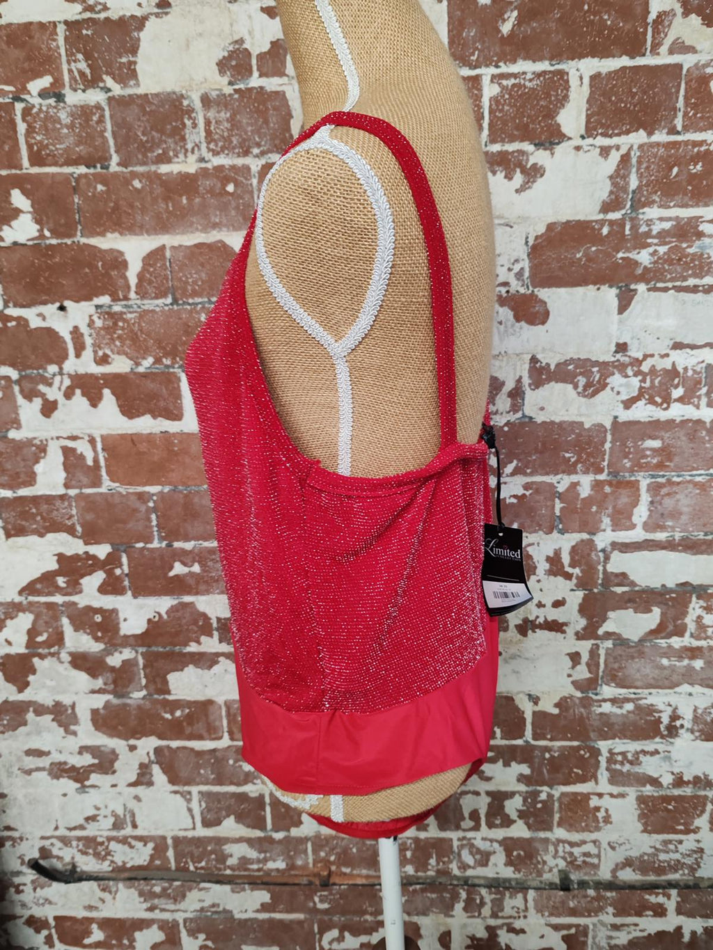 Limited | UK 22 | Red & sparkle Bodysuit | Polyester