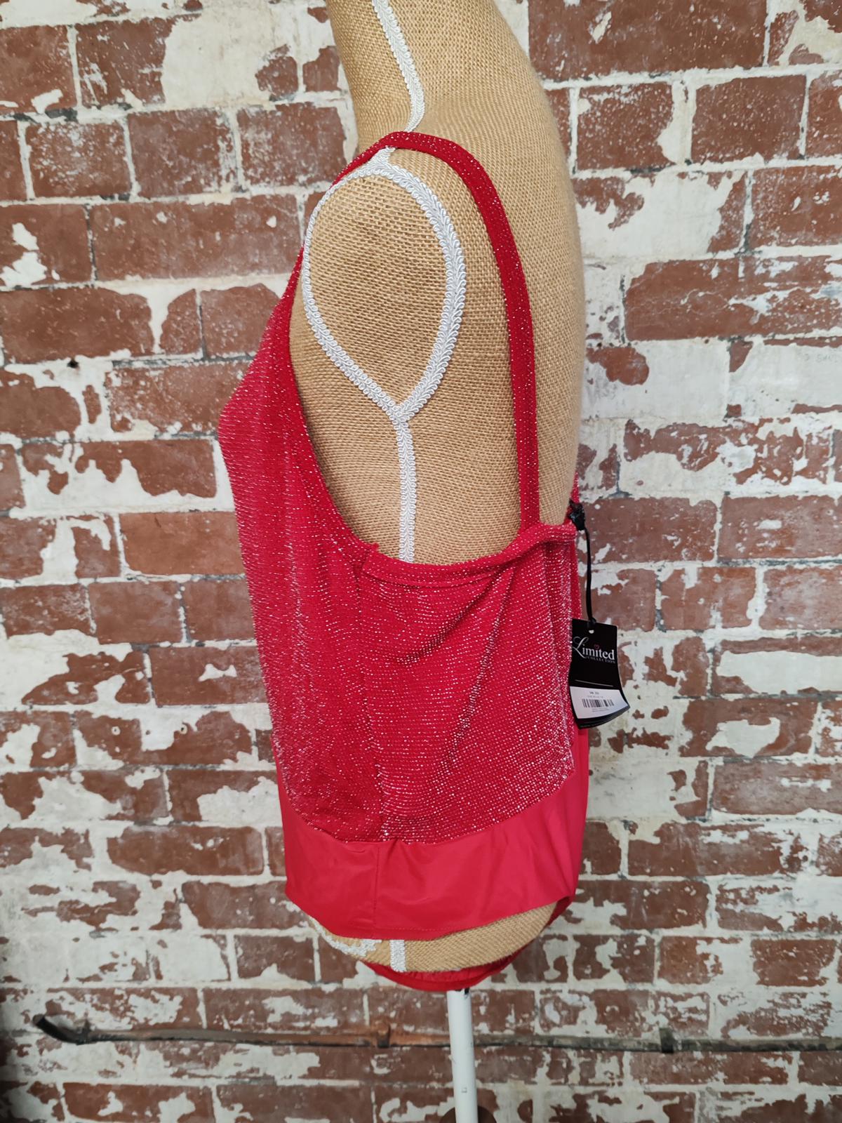Limited | UK 22 | Red & sparkle Bodysuit | Polyester