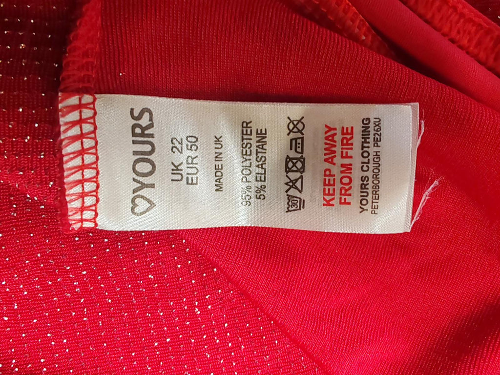 Limited | UK 22 | Red & sparkle Bodysuit | Polyester