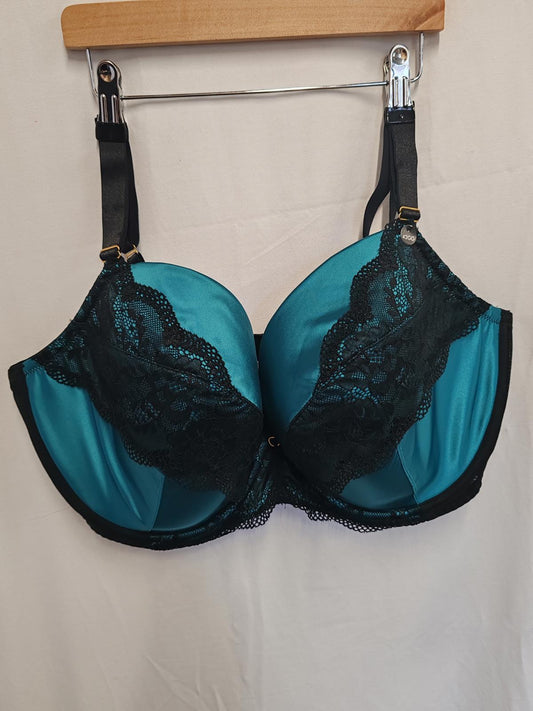 Ann Summers | 42GG | Teal & Black Bra | Polyester