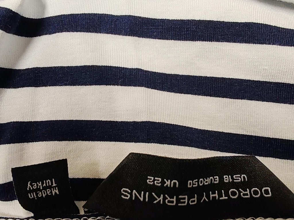 Dorothy Perkins | UK 22 | Navy & White Skater Dress | Cotton