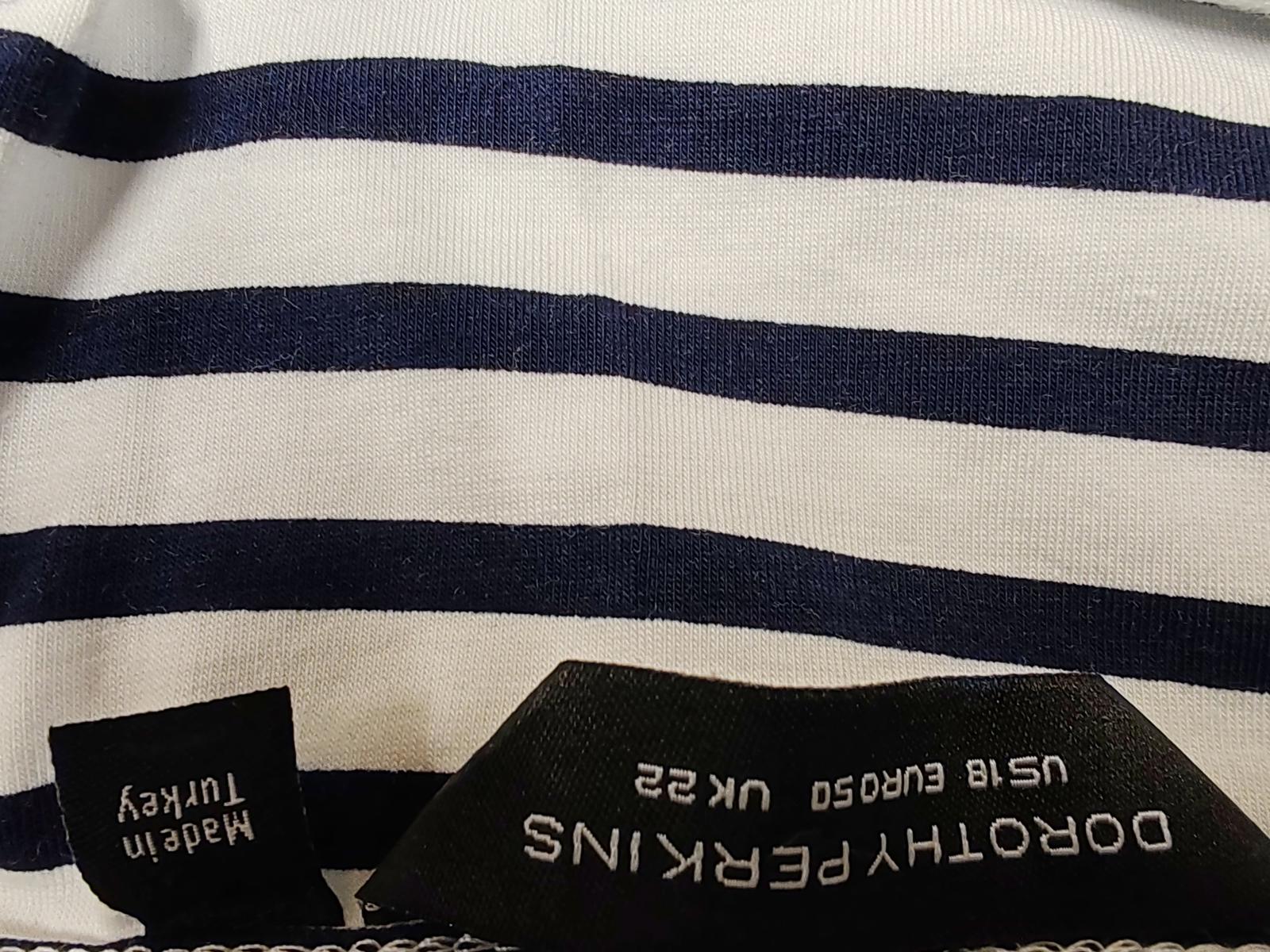 Dorothy Perkins | UK 22 | Navy & White Skater Dress | Cotton